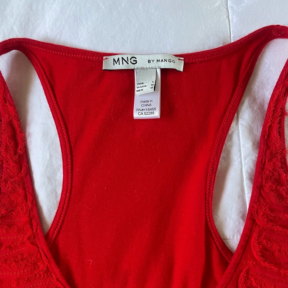 Mango Chiffon Red Roses Racerback Tank Size M - Picture 6 of 6